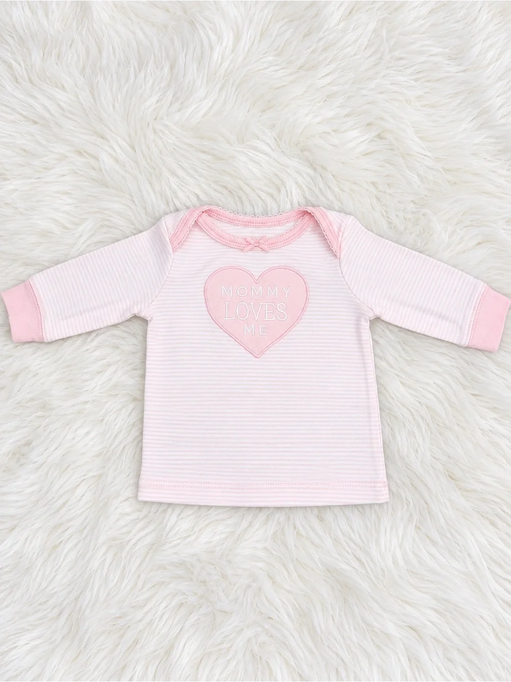 Carter's Light Pink 'Mommy Loves Me' Long-Sleeve Baby Tee